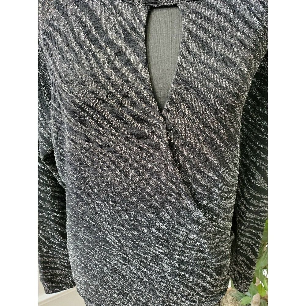 Jennifer Lopez Womens Black Nylon Long Sleeve Scoop Neck Casual Top Size X-Large - Picture 3 of 11